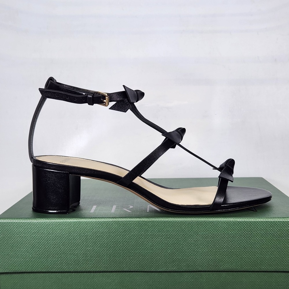 Size 9.5 (IT 39.5) - Alexandre Birman Slim Lolita 45 Clarita Knot- Black Leather